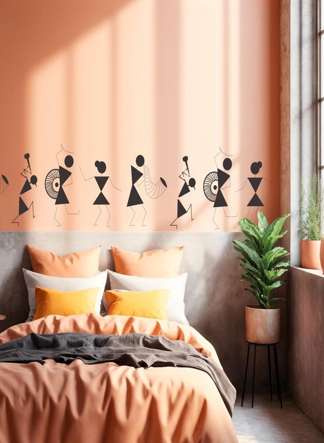 Stencart Stencil for Wall Painting Home Reusable Wall Stencil Designs Combo 4 of Drum, Musical, Tree and Wedding Warli Art (16 x 24 inch) - Image 4